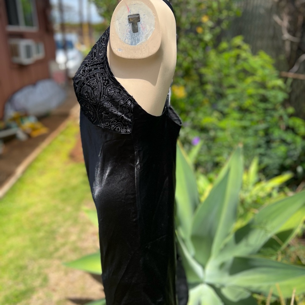 Vintage Oscar De La Renta Black Slip Dress - Picture 4 of 7